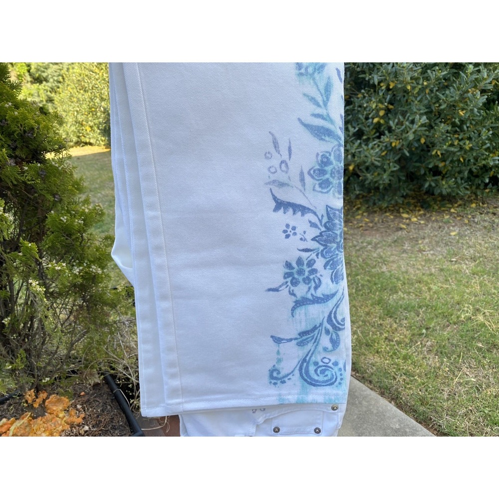 NWT Polo Ralph Lauren Jean women SiZE 8 Regular White Paint Blue‎ Grotto